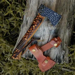 Small Forged Carbon Steel Axe with Burn Ash Wood Shaft - Viking Axe